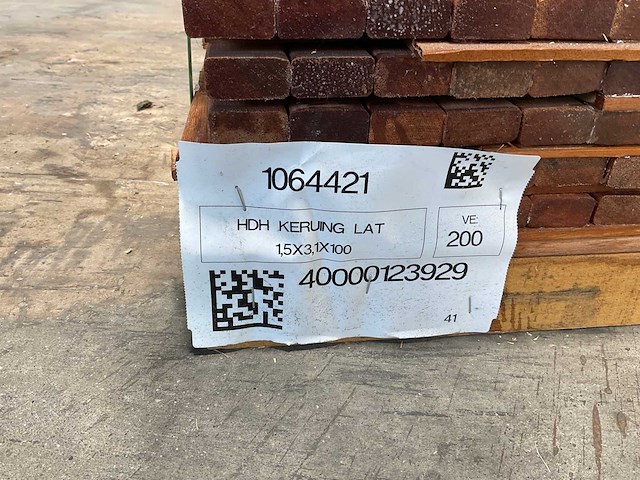 Hdh keruing lat 100x3,1x1,5 cm (194x) - afbeelding 5 van  6