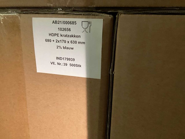 Hdpe kratzakken 680+2x170x630mm (5000x) - afbeelding 2 van  2