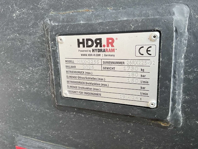 Hdr.r hrx-225s hydraulische sloophamer voorzetapparatuur - afbeelding 10 van  17