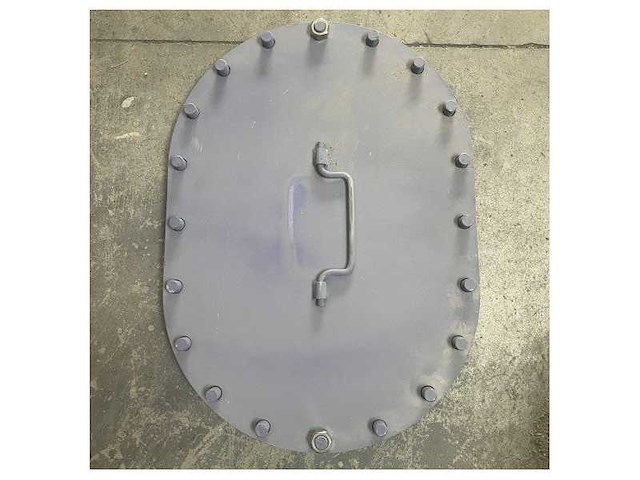 Heavy duty marine steel man hatch door 600 x 400 mm water tight seal - afbeelding 3 van  5