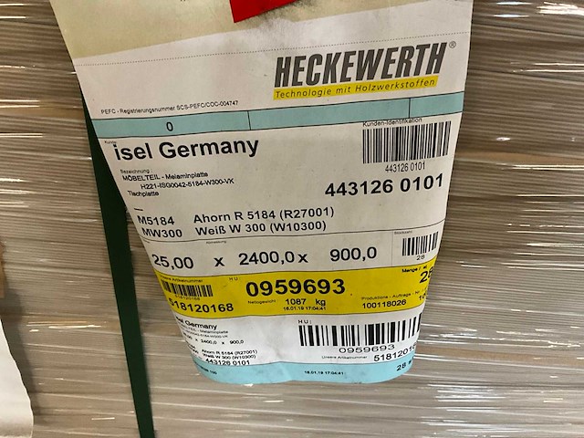 Heckewerth dp 25 melaminehars plaat (28x) - afbeelding 7 van  7