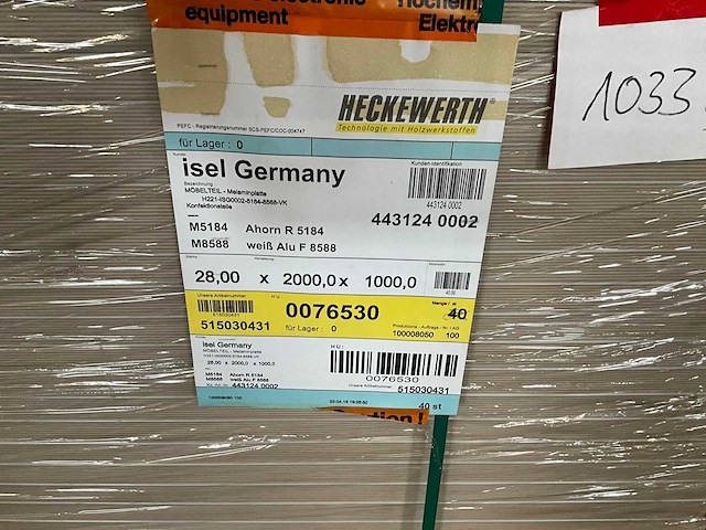 Heckewerth dp 28 melaminehars plaat (28x) - afbeelding 6 van  6