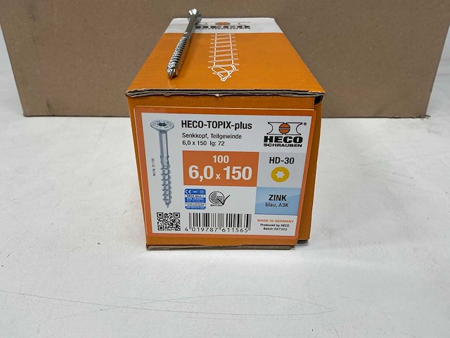 Heco - topix plus - verzonken houtschroef - torx - 6x150 mm (800x) - afbeelding 2 van  8
