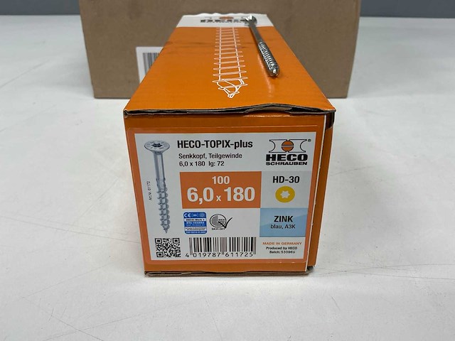 Heco - topix plus - verzonken houtschroef - torx - 6x180 mm (1200x) - afbeelding 2 van  8