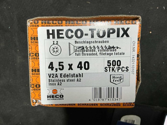 Heco-topic 4,5x40 partij v2a rvs schroef (24x) - afbeelding 5 van  5