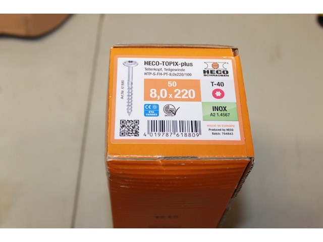 Heco-topix plus 8x220 t-40 50 stuks 2 doos - afbeelding 4 van  5