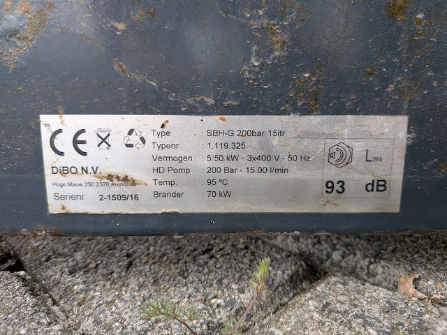 Heetwater hogedrukreiniger met gasbranderketel, dibo, sbh-g 200bar 15ltr - afbeelding 4 van  12