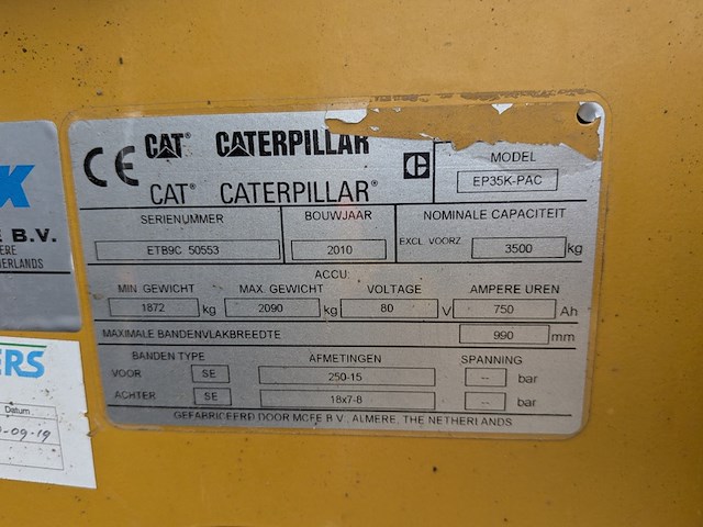 Heftruck, caterpillar, ep35k-pac, 2010 - afbeelding 4 van  22