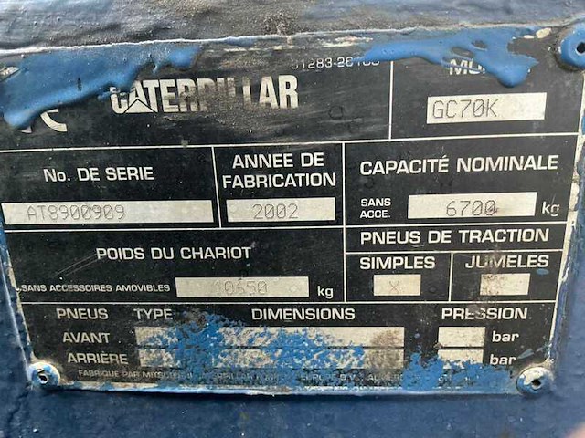 Heftruck, caterpillar, gc70k, blauw, 2002, gas - afbeelding 5 van  10