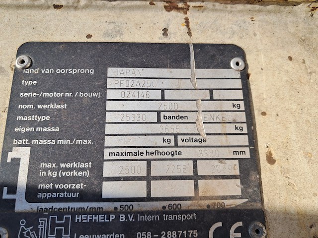 Heftruck, datsun, fg25, beige / blauw, 1996 - afbeelding 10 van  22