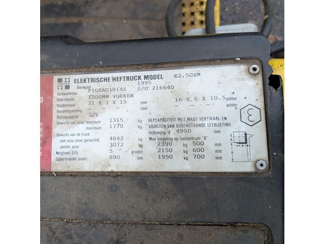 Heftruck hyster, e2.50xn, bouwjaar 1995 - afbeelding 5 van  22