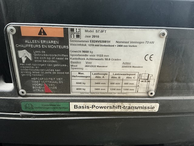 Heftruck, hyster, s7.0ft, geel, 2010, gas - afbeelding 14 van  18
