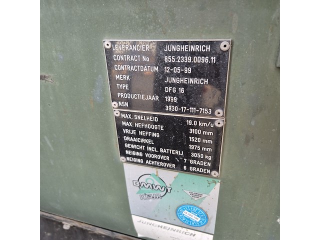 Heftruck , jungheinrich, dfg 16, 1999 - afbeelding 15 van  15