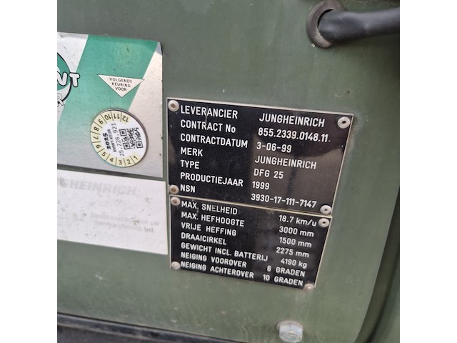 Heftruck , jungheinrich, dfg 25, 1999 - afbeelding 3 van  18