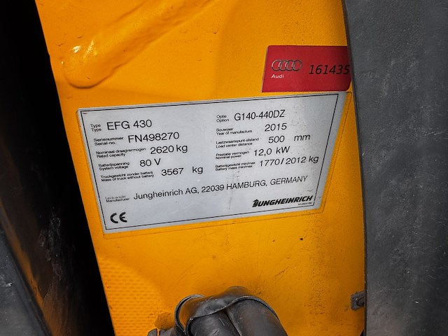 Heftruck jungheinrich, efg s30, geel, bouwjaar 2014, elektrisch - afbeelding 16 van  18