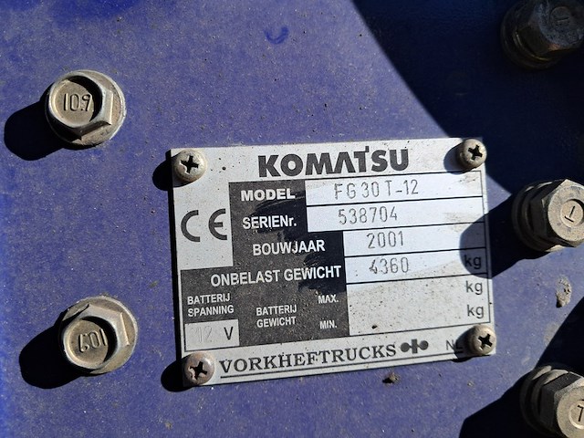 Heftruck, komatsu, fg30ht-12, geel / blauw, 2001 - afbeelding 16 van  24