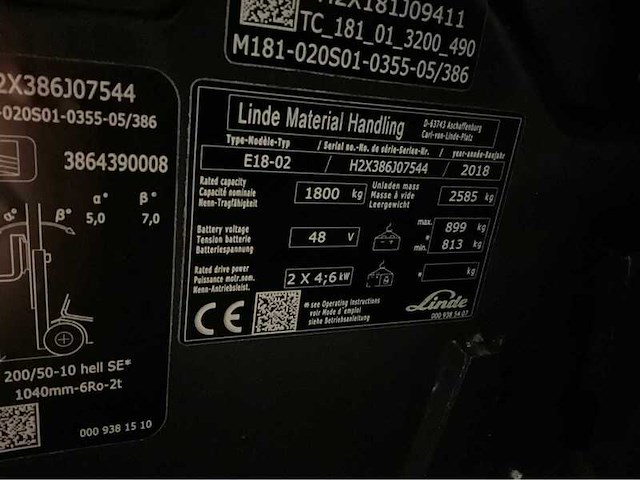 Heftruck, linde, e18-02 1800kg, 2018 - afbeelding 4 van  16