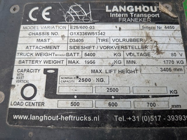 Heftruck linde, e25 / 600 - 03, bouwjaar 2008 - afbeelding 10 van  25