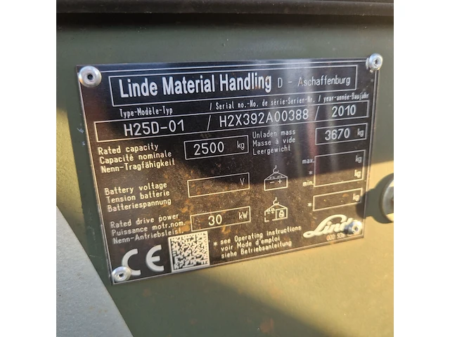 Heftruck, linde, h25d-01, 2010 - afbeelding 25 van  32