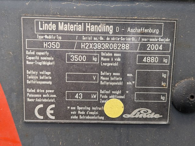 Heftruck linde, h35d, bouwjaar 2004 - afbeelding 6 van  23