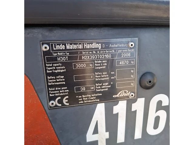 Heftruck lpg, linde, h30 t 3000 kg, rood, 2006 - afbeelding 30 van  36