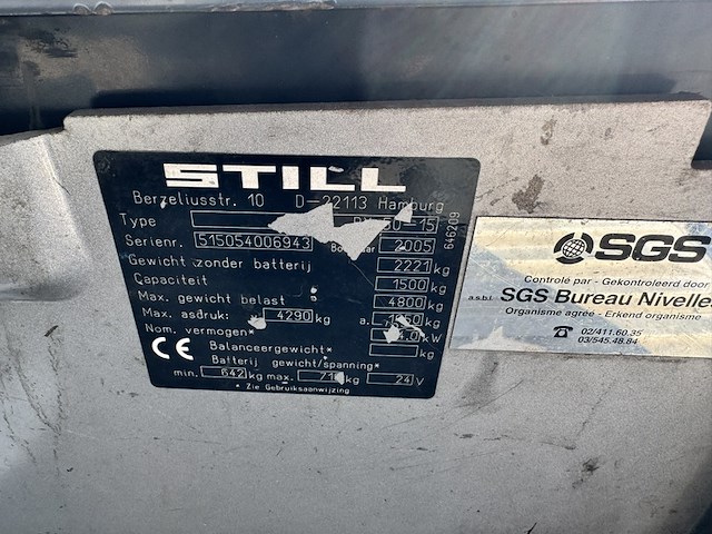 Heftruck, still, rx 50-15, grijs/oranje, 2005, elektrisch - afbeelding 9 van  12
