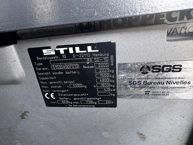 Heftruck, still, rx50-15, grijs, 2005, elektrisch - afbeelding 5 van  11