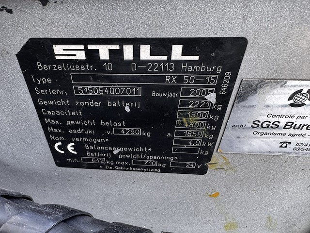 Heftruck, still, rx50-15, grijs, 2005, elektrisch - afbeelding 2 van  8