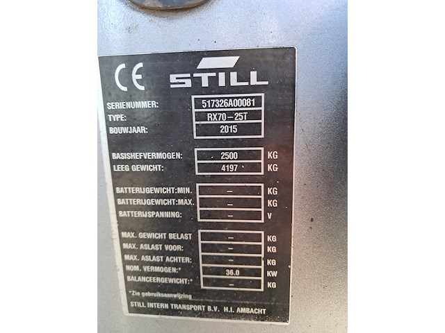 Heftruck, still, rx70-25t, grijs / oranje, 2015 - afbeelding 4 van  24