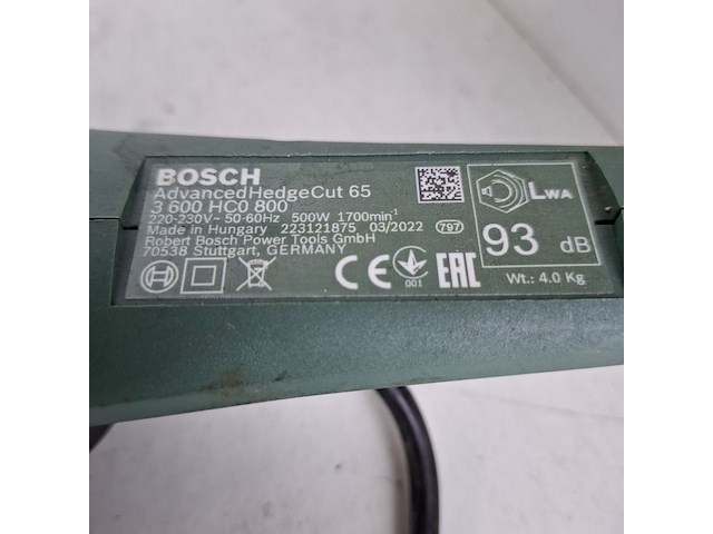 Heggenschaar - 65cm - 230v bosch, advancedhedgecut 65, bouwjaar 2022 - afbeelding 3 van  5