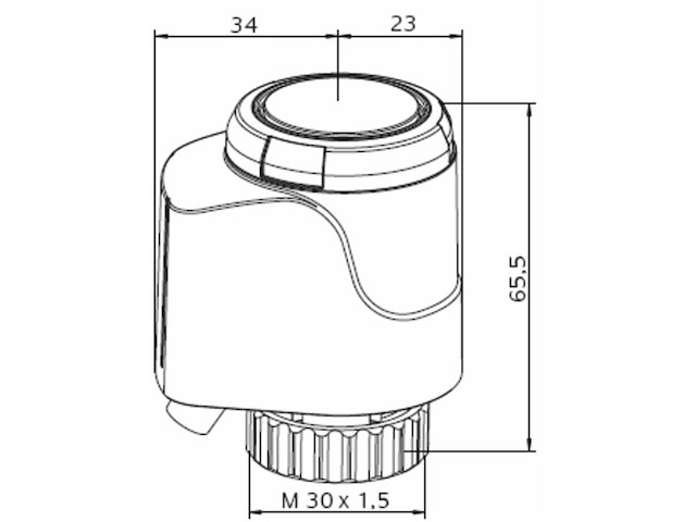 Heimeier emot nc thermische motor m30 x 15 24v l=1000 mm wit 184300.500 - afbeelding 2 van  2