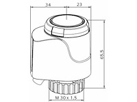 Heimeier emot nc thermische motor m30 x 1,5 24v l=1000 mm wit 184300.500 - afbeelding 2 van  2
