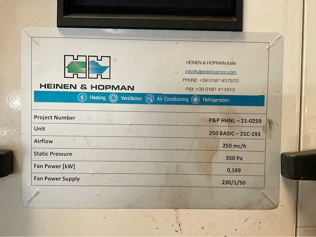 Heinen & hopman 250 basic / 250 adv klimaatbeheersing installatie / testunit - afbeelding 16 van  24
