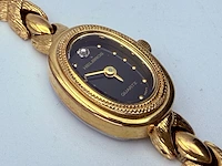 Helbros goldplated dameshorloge met diamant - afbeelding 2 van  7