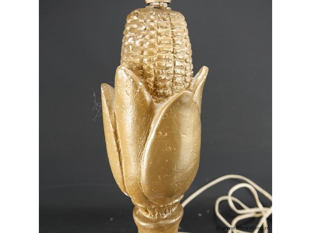 Hele lelijke gipsen lampvoet met mais - afbeelding 3 van  5