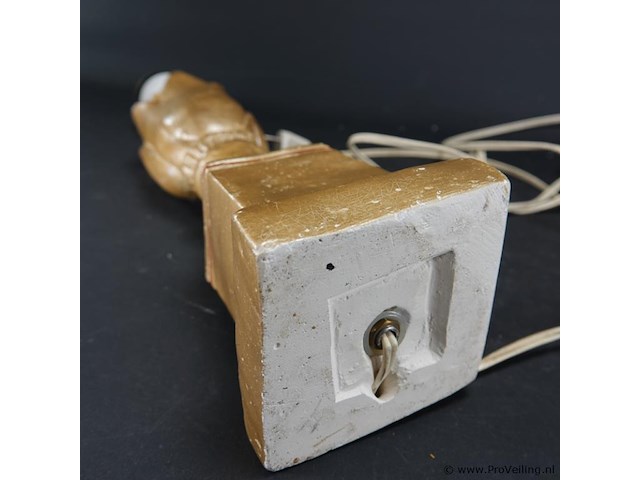 Hele lelijke gipsen lampvoet met mais - afbeelding 5 van  5