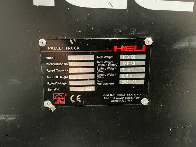 Heli - dc 15 - elektrische palletwagen - afbeelding 6 van  7