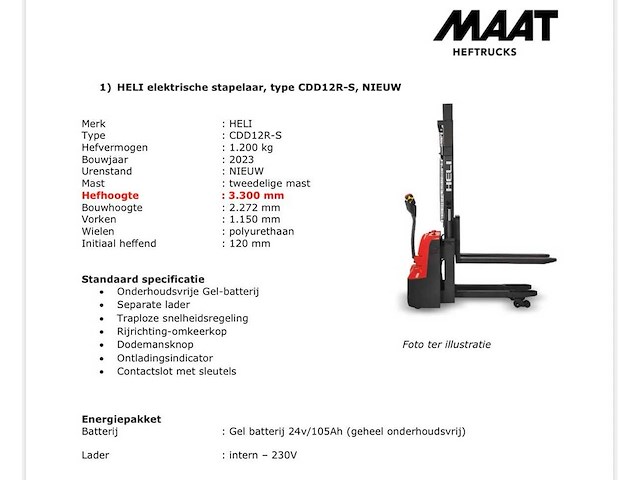 Heli cdd12r-s stackers 2023 i - afbeelding 4 van  9
