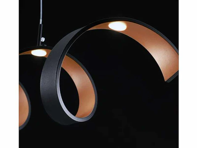Helix design led hanglamp zwart/goud - afbeelding 2 van  6