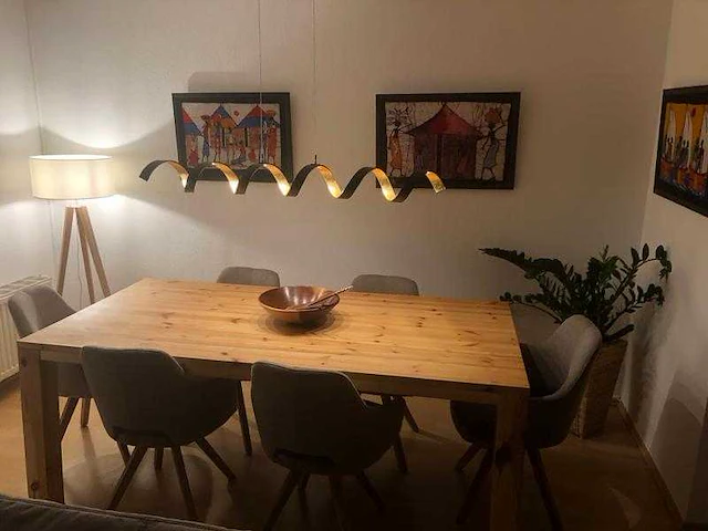 Helix design led hanglamp zwart/goud - afbeelding 4 van  6
