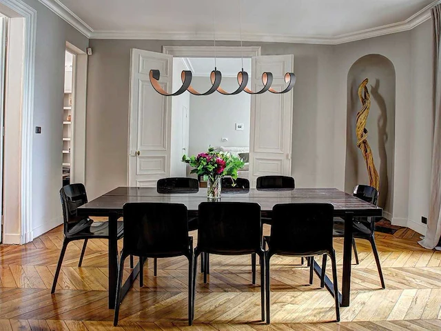 Helix design led hanglamp zwart/goud - afbeelding 5 van  6