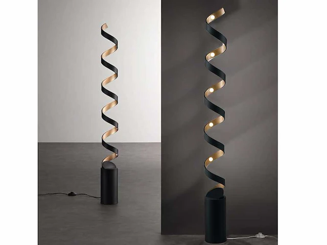 Helix design led hanglamp zwart/goud - afbeelding 4 van  4