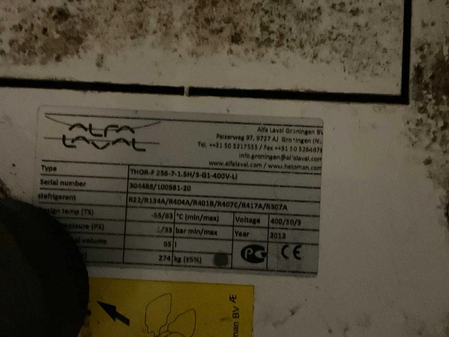 Helpman alfa laval - 2012 - thor-f 256-7-1,5h/5-g1-400v-li - verdamper (c) - afbeelding 6 van  6
