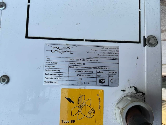 Helpman alfa laval - 2012 - thor-f 256-7-1,5h/5-g1-400v-re - overige luchtkoelingsapparatuur (c) - afbeelding 8 van  8