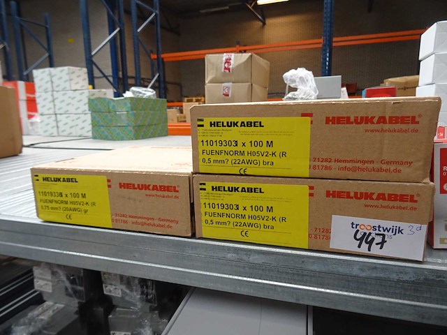 Helukabel - fuenfnorm h05v2-k - rol elektrakabel 100m (3x) - afbeelding 1 van  3