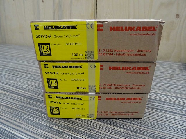 Helukabel - s07v2-k groen 1x1,5mm2 - installatiedraad 100m (3x) - afbeelding 1 van  1