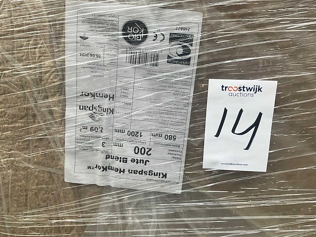 Hemkor - jute blend-hennep 200 mm (6 pak = 12,54 m2) - 1200 mm x 580 mm x 200 mm - isolatie - afbeelding 5 van  5