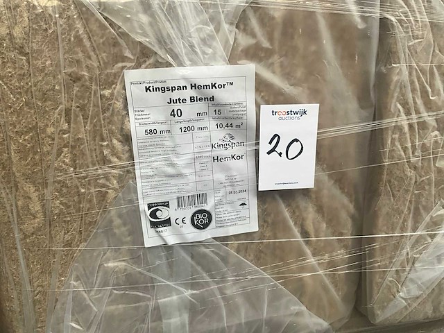 Hemkor - jute blend-hennep 40 mm (8 pak = 83,52 m2) - 1200 mm x 580 mm x 40mm - isolatie - afbeelding 9 van  10