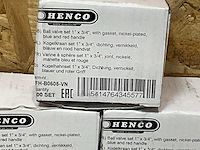 Henco kogelkraan 3/4"x 1" met dichting vernikkeld (3x) - afbeelding 3 van  3