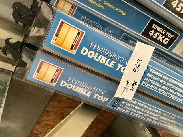 Henderson double top beslagset voor binnendeur (10x) - afbeelding 2 van  3
